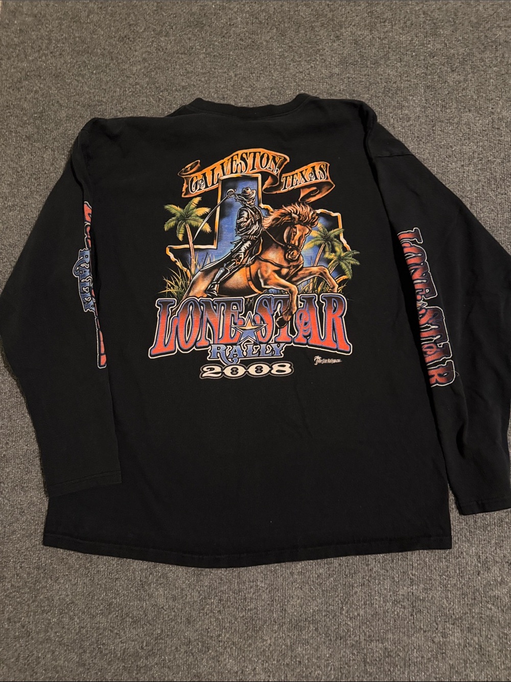 Lone Star Rodeo 2008 Black Long Sleeve Graphic Tee